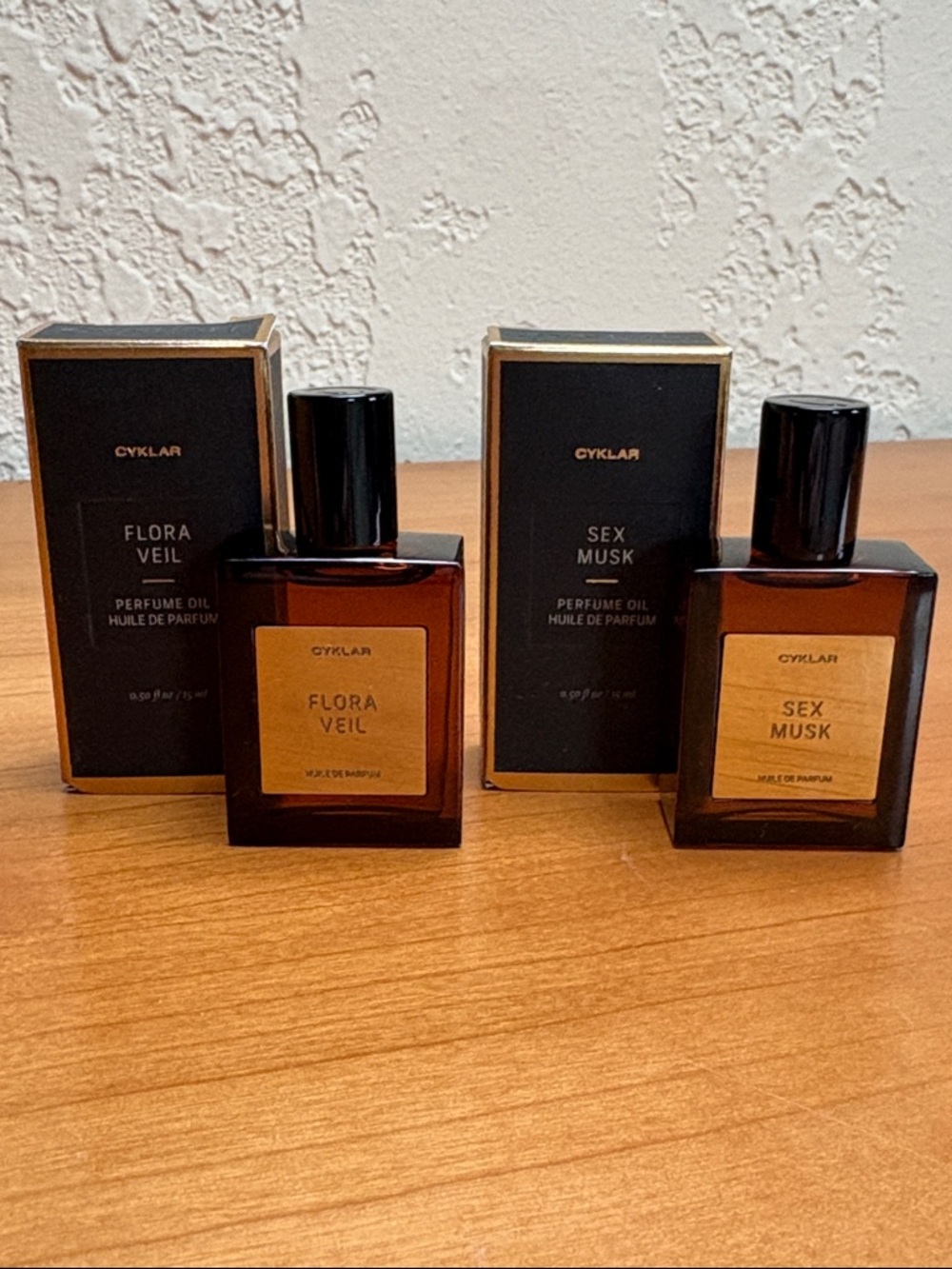 Cyklar Sex Musk and Floral Veil perfume oils 15mL each